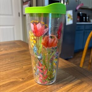 Tervis Tumbler 24 Oz. Flower Garden Hot Cold Double Wall W Spill Resistant Lid